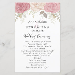 Programa de acuarela floral Rosa de Borgoña boda