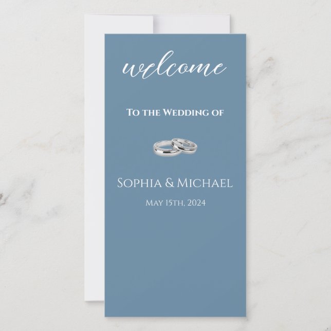 Programa de anillos de Bodas blancos y verdes azul (Anverso)