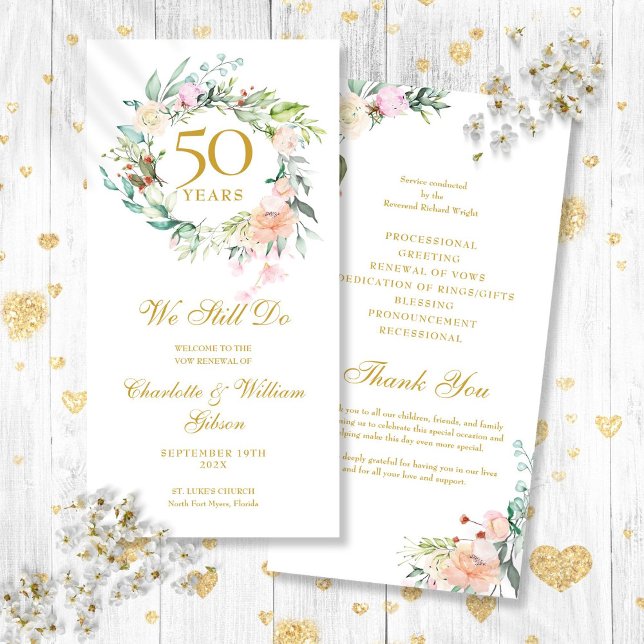 Programa de aniversario de renovación de votos Flo (Floral We Still Do Vow Renewal Anniversary Program)