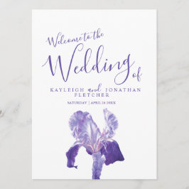 Programa de arte de flores de lirio morado de boda