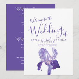 Programa de arte de flores de lirio morado de boda