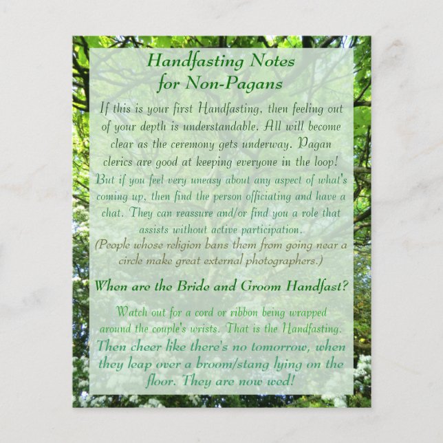 Programa de ayuno de Hawthorn y Oak con notas (Anverso)