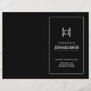 Programa de Bar Mitzvah de la Torá Simple Negro