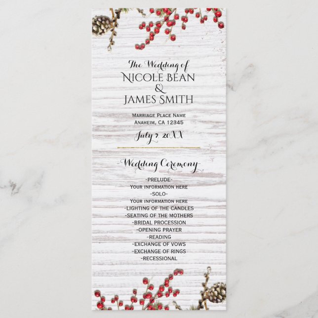 Programa de bayas y piñas de las fiestas de invier (Anverso)