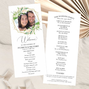 Programa de bienvenida para ceremonia de boda con 