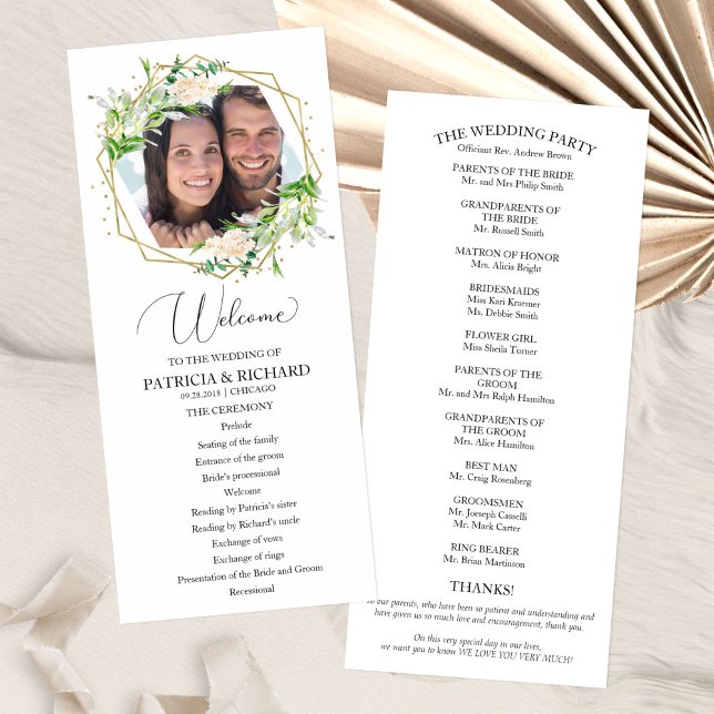 Programa de bienvenida para ceremonia de boda con  (Subido por el creador)