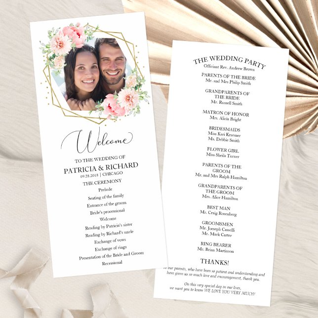 Programa de bienvenida para ceremonia de boda con  (Subido por el creador)