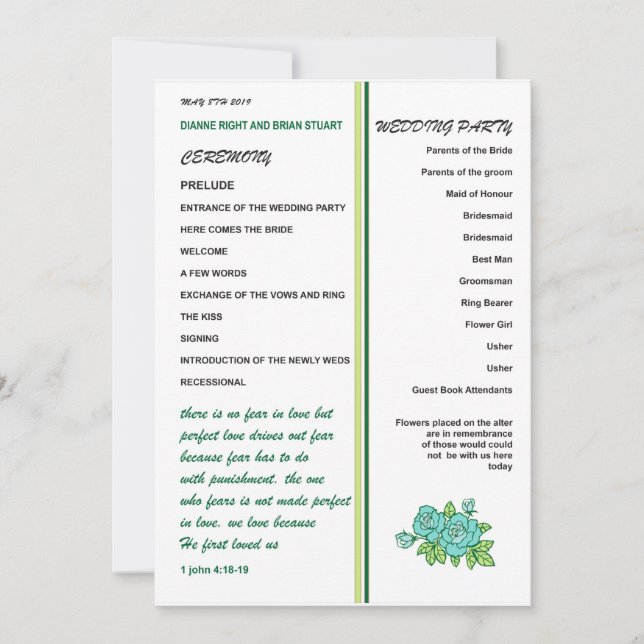 PROGRAMA DE BODA (Anverso)