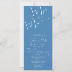 Programa de Boda Acero Azul Minimalista para Sr y