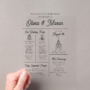 Programa de Boda Acrílico Infográfico Moderno Eleg