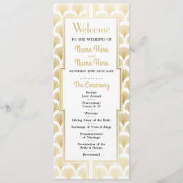 Programa de Boda Acuarela Art Deco Dorado de los A