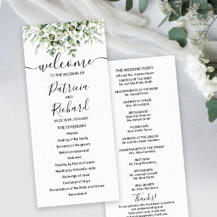 Programa de Boda Acuarela Eucalipto Verde