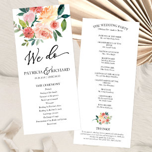 Programa de Boda Acuarela Floral 4x9 Hacemos