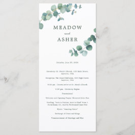 Programa de Boda Adelaide Watercolor Eucalyptus