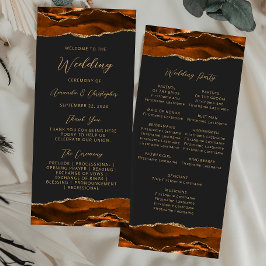 Programa de Boda Agate Quemado Naranja Oscuro Pres