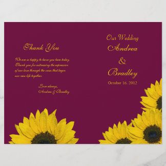 Programa de Boda Amarilla de Vino de Girasol