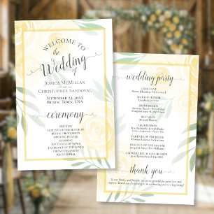 Programa de Boda Amarillo Mantequilla y Rosas Salv