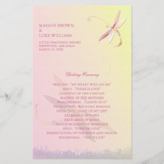 Programa de Boda Amarillo Pálido y Bebonesa Rosa