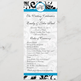 Programa de Boda Aqua Trim Black Damask