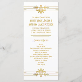 Programa de Boda Art Deco de Oro White Roaring de 
