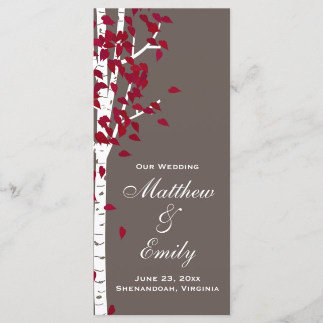 Programa de Boda Aspen Birch Trees (Anverso)