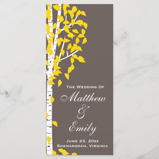 Programa de Boda Aspen Birch Trees (Anverso)
