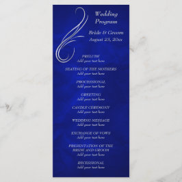 Programa de Boda Azul Brillante Plateado