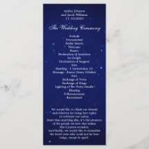 Programa de boda azul. Ceremonia de invierno de la