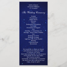 Programa de boda azul. Ceremonia de invierno en no