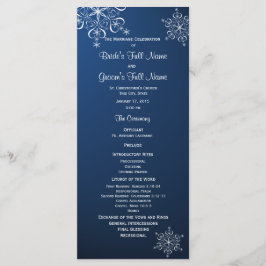 Programa de Boda Azul de Copo de Nieve de Invierno