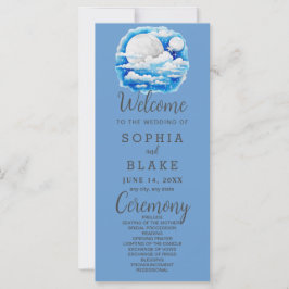 Programa de Boda Azul de Estrellas Celestes de Lun