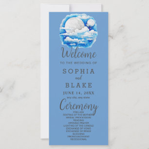 Programa de Boda Azul de Estrellas Celestes de Lun