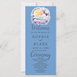 Programa de Boda Azul de Estrellas Celestes de Lun