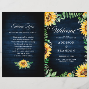 Programa de Boda Azul de la Marina de los girasole