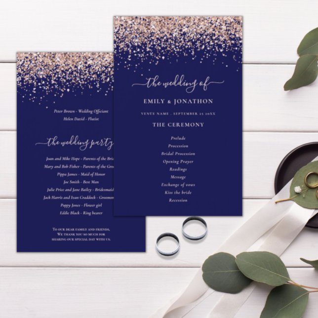 Programa de Boda Azul de la Marina Purpurina de Or (Subido por el creador)