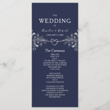 Programa de Boda Azul Marino Elegante