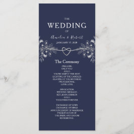 Programa de Boda Azul Marino Elegante
