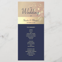 Programa de Boda Azul Marino y Rosa Dorado