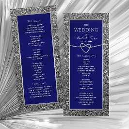 Programa de Boda Azul Real Elegante