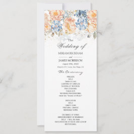 Programa de Boda Azul Rubor Floral Peach