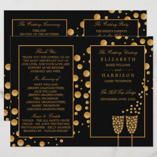 Programa de Boda BlackGold de la Boda de Champagne