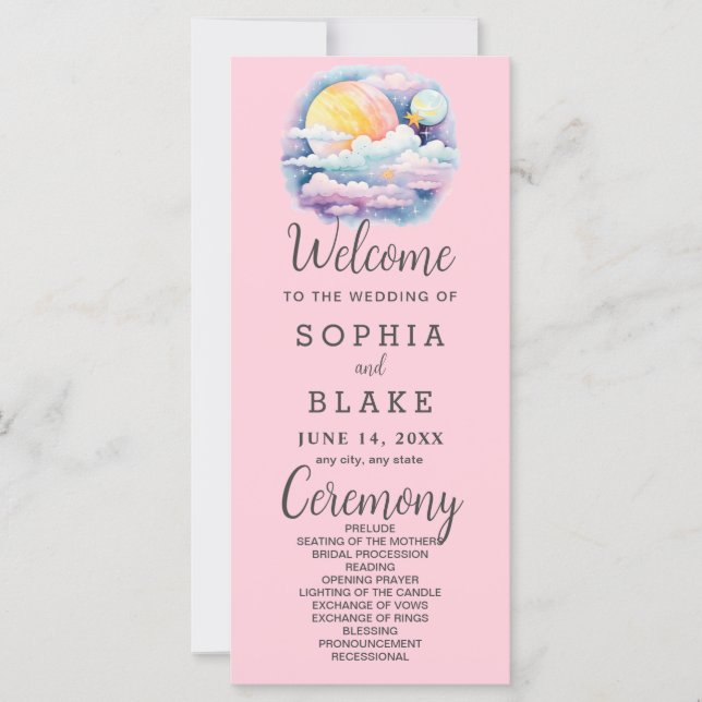 Programa de Boda Blanca de Estrellas Celestes de L (Anverso)