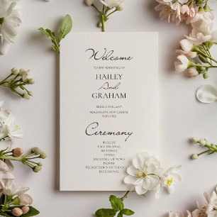 Programa de Boda Blanca Minimalista con Guión Clás