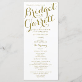 Programa de Boda Blanca y Oro de Texto de Diseñado