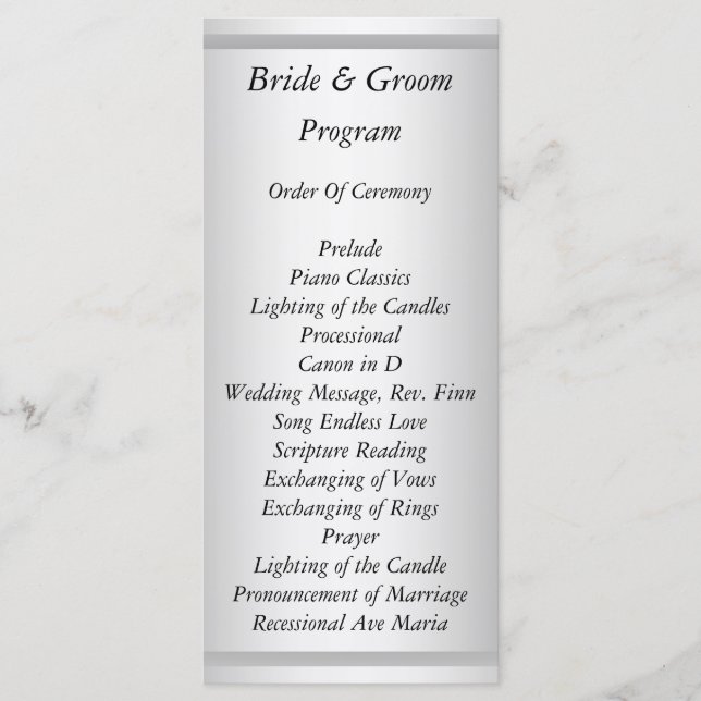 Programa de Boda Blanco (Anverso)