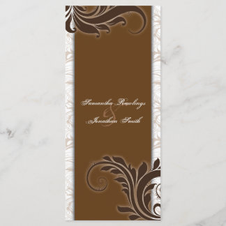Programa de Boda Blanco Marrón Beige Elegante Flor