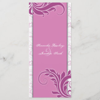 Programa de Boda Blanco Rosy Rosa Elegante Floral