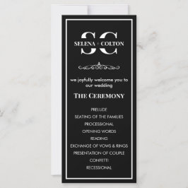 Programa de Boda Blanco y Negro Moderno y Atempora