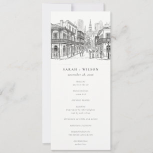 Programa de Boda Boceto de Nueva Orleans Louisiana