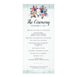 Programa de Boda Boho Chic de Cráneo de Vaca Flora